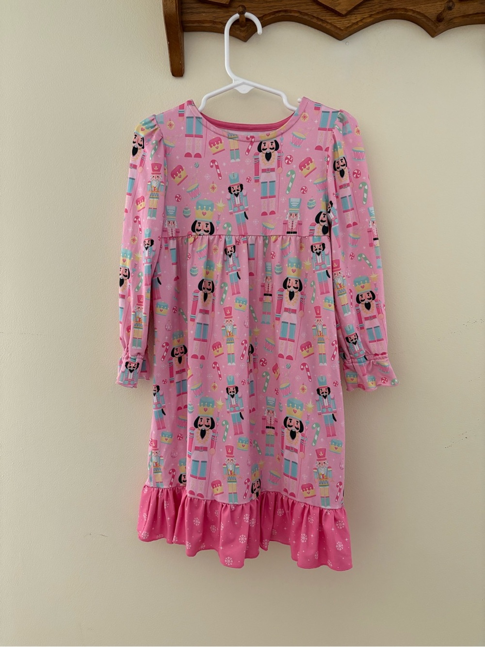 Caden Lane Pink Nutcracker Christmas Long-Sleeve Nightgown Toddler Girl Size 2T